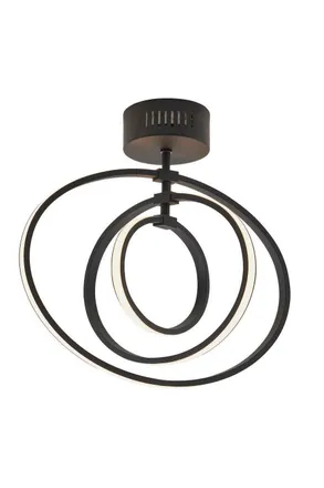 Netlighting Avali LED Semi Flush Light Matt Black & White Acrylic