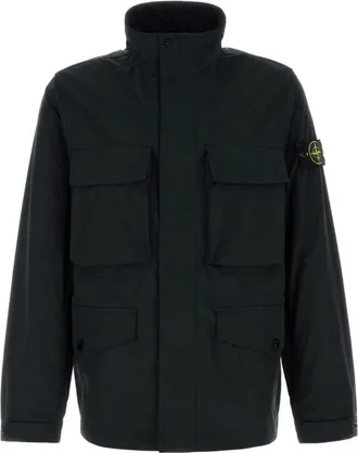 Stone Island Black Mock Collar Jacket