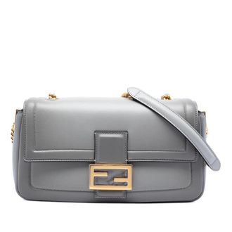 Fendi Pre-owned Fendi Leather Baguette Chain Midi Shoulder Bag Ladies 756BLI66H0V303ZA