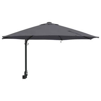 Berkfield Home Wall-mounted Garden Parasol with LEDs Antracite 248 cm in Dark Grey