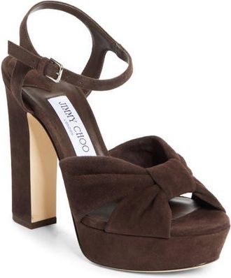 Jimmy Choo London Heloise Platform Sandal in Chocolate at Nordstrom, Size 10.5Us