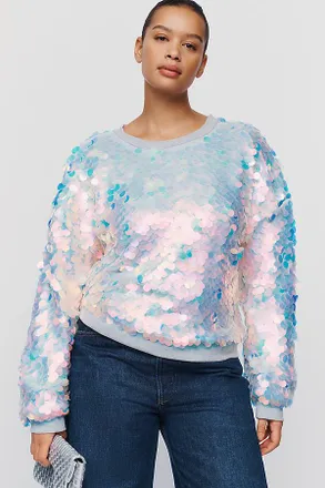 Maeve Sequined Crew Neck Sweatshirt