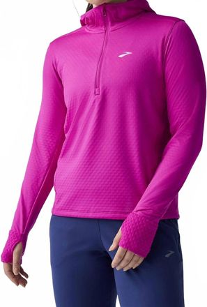 Brooks Notch Thermal Hoodie In Magenta