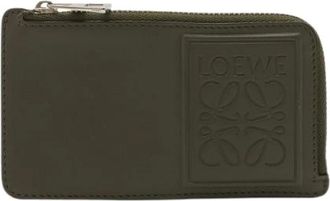 Loewe Pre-owned Anagram Leren Kaarthouder Munthoes - Dames - Vintage Accessoires - Grijs - ONE Size - Leer - Vintage