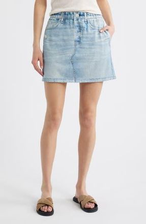 Rag & Bone Miramar Pull-On Trompe lOeil Faux Denim Cotton Terry Miniskirt in Meadow Blue at Nordstrom Rack, Size X-Large