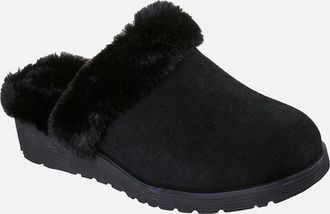 Skechers Womens Skechers Keepsakes Wedge Time To Cruise Leather Womens Black Slippers - Size: 7