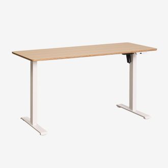 Sklum Escritorio Elevable El&eacute;ctrico Rectangular Con Funci&oacute;n De Memoria En Madera Y Hierro Serpi Sklum