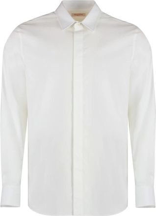 Valentino Garavani Cotton Poplin Shirt - Heren - Casual Overhemden - Wit - XL - Katoen - Overhemden
