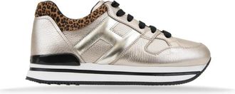 Hogan Luipaardprint Veters Dames Sneakers - Dames - Sneakers - Geel - 34 1/2 EU - Leer - Schoenen
