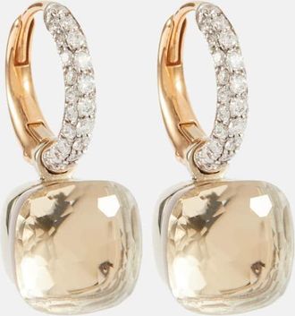 POMELLATO Nudo Classic 18kt rose and white gold earrings with topaz and diamonds