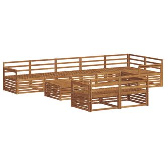 vidaXL Conjunto De Sof&aacute;s De Exterior 9 Pcs Natural Vidaxl
