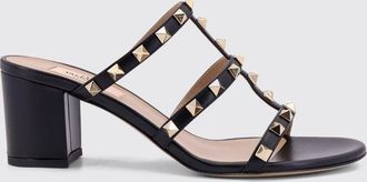 Valentino Garavani Sandali mules Rockstud in pelle con borchie e tacco medio