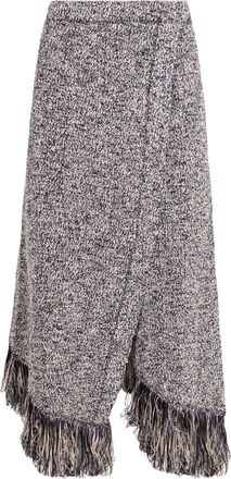 Paco Rabanne Womens Fringed Wrap Skirt - Light Grey Cotton - Size EU 36 (Womens)