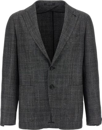 Tagliatore Check Blazer Jacket - Heren - Blazers - Grijs - S - Wol - Jassen