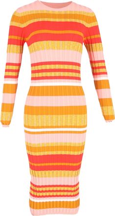 Stine Goya Stine Goya Jeannie Striped Knitted Midi Dress in Multicolor Viscose