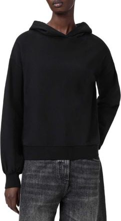 AllSaints Rhinestone Logo Cotton Hoodie in Black at Nordstrom, Size X-Small