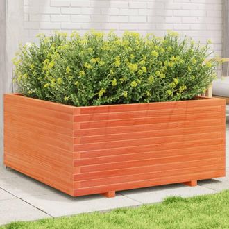 vidaXL Vidaxl - Jardinera Madera Maciza De Pino Marr&oacute;n Cera 100x100x49,5 Cm