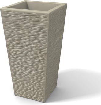 KLORIS Kloris - Maceta Moderna De Resina Rectangular Mod. Egizio Rustico H 65 Ceniciento