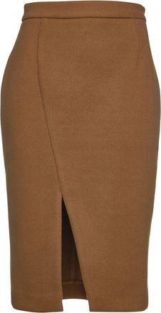 Móveis Conquista Womens Camel Faux Mouflon Pencil Skirt - Size Small