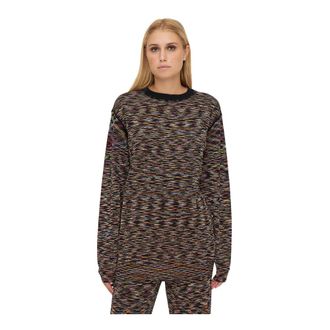 M Missoni Round-neck Knitwear, female, Brown, S, Christ Christer With Flowing Processing