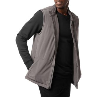 Travis Mathew Snowbody Better Golf Vest In Gray Pinstripe