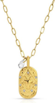 Kozakh Cielo Zodiac Pendant Necklace in Capricorn/gold at Nordstrom