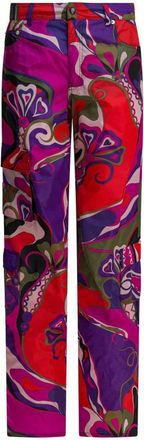 Pucci Orchidee Print Cargo Broek - Dames - Straight fit broeken - Veelkleurig - S - Broeken