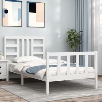 vidaXL Vidaxl - Estructura Cama Sin Colch&oacute;n Madera Maciza Pino Blanca 100x200cm