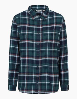 Mountain Warehouse Womens Mountain Warehouse Womens/Ladies Balsam Brushed Flannel Longline Shirt - Blue/Green - Size: 16
