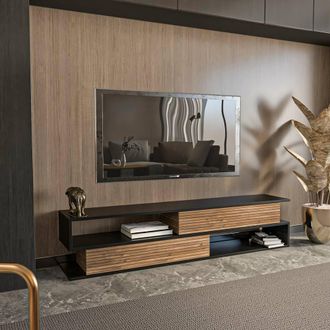 Decorotika Cortez Modern Tv Stand Tv Unit for Tvs up to 72 inch in Black
