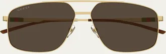 Gucci Mens GG1676SM Metal Aviator Sunglasses