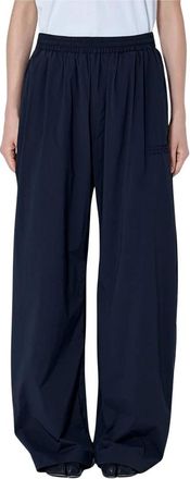 Maison Margiela Pantaloni a gamba larga con elastico in vita - - Trousers - Donna - Nero - 2XS