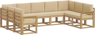vidaXL Conjunto De Sof&aacute;s De Exterior 9 Uds. Y Beige Vidaxl