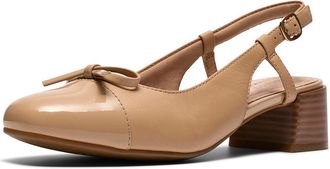 Clarks Iridessa Sling High Womens Heels Beige Leather : 7.5 B - Medium