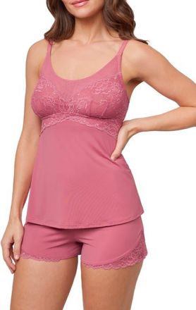 Montelle Intimates Bust Support Cami & Shorts Set in Lipstick at Nordstrom, Size Xx-Large
