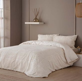 COTTON ARTEAN Funda n&oacute;rdica Algod&oacute;n Jacquard prelavado Beige 220x220 Cama 135