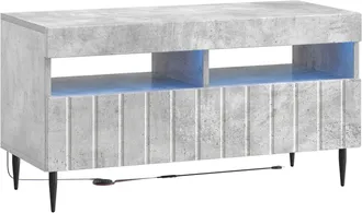 vidaXL Mueble De Tv Led Gris Hormig&oacute;n Madera De Ingenier&iacute;a Vidaxl