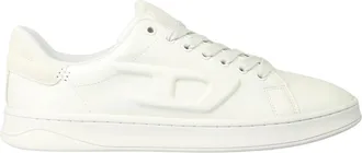 Diesel Heren S Athene Leren Vlakke Sneakers (Wit)