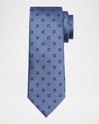 Ermenegildo Zegna Men & apos;s Geometric Jacquard Silk Tie