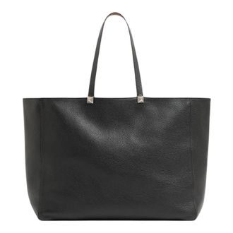Valentino Bolso Tote Rockstud Reversible de Piel de Becerro con Estampado de Alce - Bags - Hombre - Negro - ONE SIZE