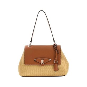 Guess Maggie Straw Flap Shoulder Bag - female - Guess - Shoulder Bags - Brown - ONE SIZE - Bags