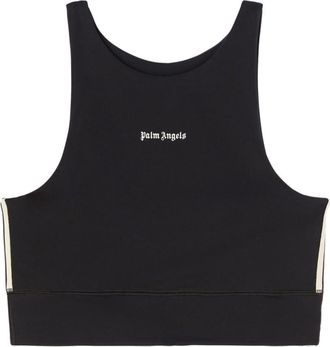 Palm Angels Black Logo Print Top