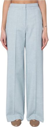 Loulou Studio Dames, Broeken, Grijs, Maat: S Linnen