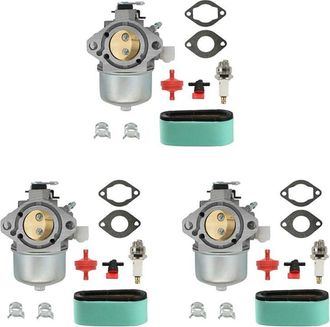 OEM 3 Carburadores 699831 Con Kit De Filtro De Aire Para Motores De Cortac&eacute;sped Briggs & Stratton 283702, 283707 Y 284702