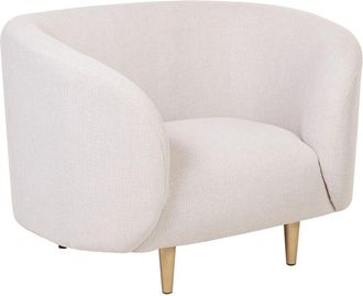 Beliani Beliani - Armchair Curved Glam Art Deco Fabric Polyester Beige and Gold Loen