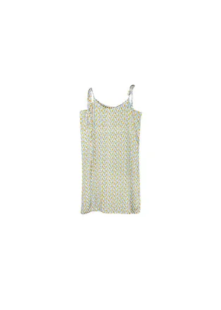Marni Yellow & blue tile print silk slip dress Size S