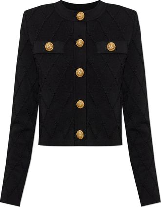 Balmain Vest met decoratieve knopen - Dames - Vesten - Zwart - S - Leer - Truien & Vesten