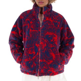 Burberry Rose-Print Fleece Reversible Jacket, Brand Size 2 (US Size 0)