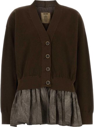 Uma Wang Brown Cotton Blend Oversize Cardigan