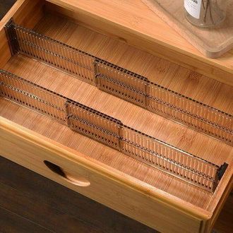 OEM Organizador De Cajones (juego De 4), Separadores De Pl&aacute;stico Ajustables Para Cajones De Cocina, Ba&ntilde;o O Dormitorio, Color Negro Transparente. Separador
